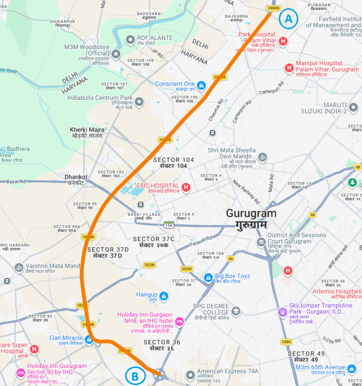 Dwarka Exp-way (Both Side) - 18.0KM
